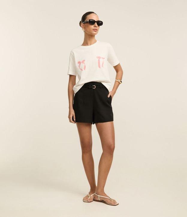 Camiseta Regular em Algodão com Lacinhos - 2