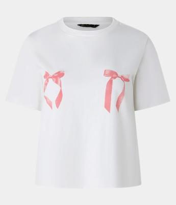 Camiseta Regular em Algodão com Lacinhos