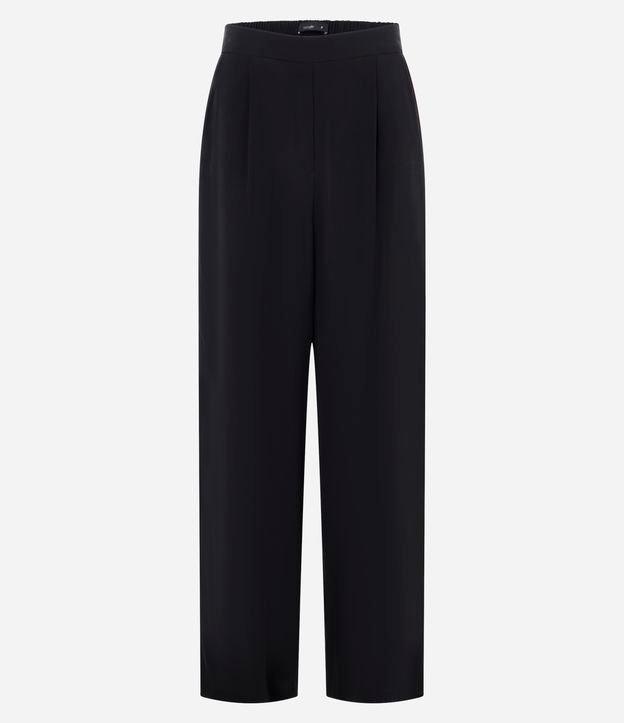 Calça Reta em Crepe com Detalhes na Lateral - 1