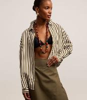 Camisa em Viscose com Listras Fio Tinto - 1