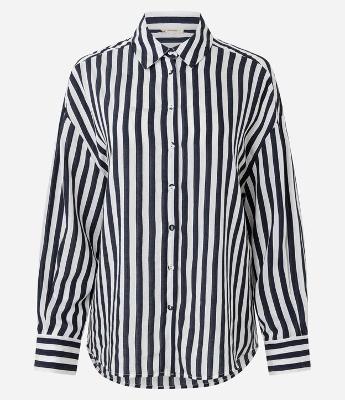 Camisa em Viscose com Listras Fio Tinto