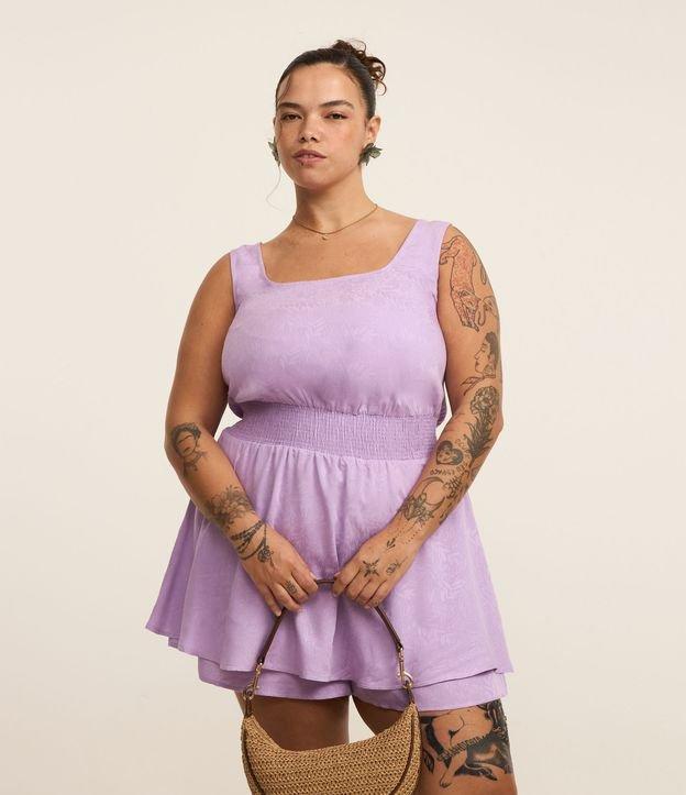 Macaquinho em Viscose com Sobreposição e Textura  Curve & Plus Size - 1