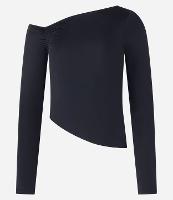Blusa em Microfibra com Decote Assimétrico e Drapeado na Cava - 1