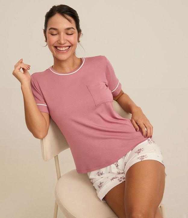 Pijama Short Doll em Viscose com Short Estampado Floral - 2