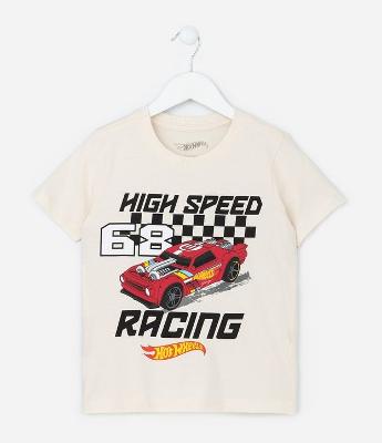 Camiseta Infantil com Estampa Racing 68 Hot Wheels - Tam 4 a 12 Anos