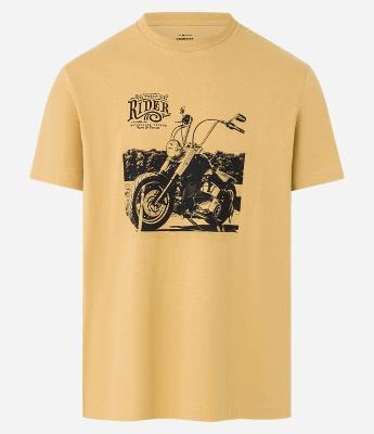 Camiseta Comfort em Algodão com Estampa de Moto