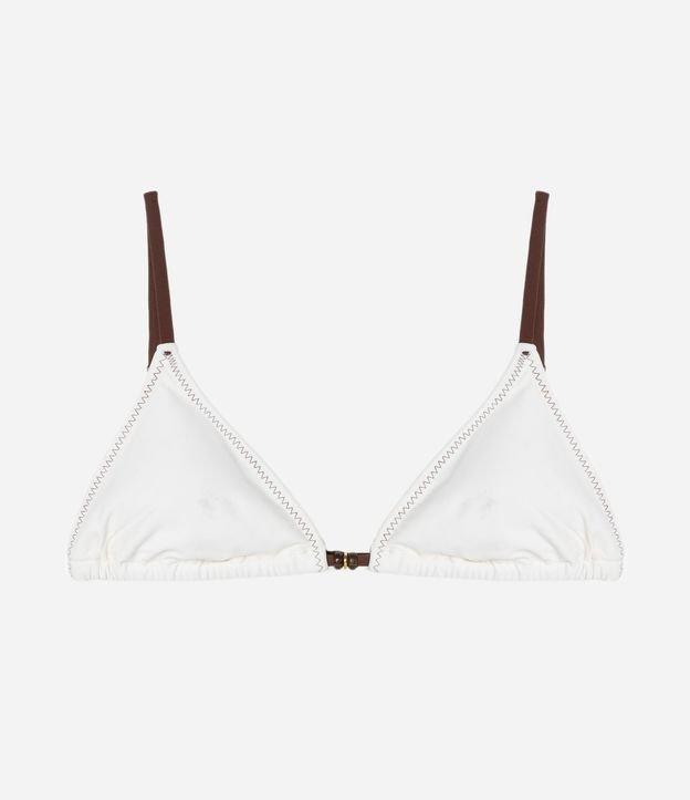 Biquíni Top Cortininha com Aviamento de Madeira e Alças Contrastantes - 1