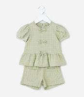 Conjunto Infantil Texturizado com Lacinhos - Tam 1 a 6 Anos - 1