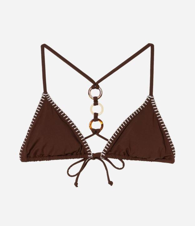 Biquíni Top Cortininha com Argolas nas Costas e Pespontos Contrastantes - 1