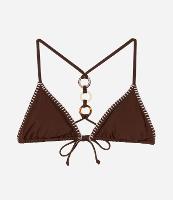 Biquíni Top Cortininha com Argolas nas Costas e Pespontos Contrastantes - 1