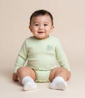 Body Infantil Canelado com Bordado Dinossauro - Tam 0 a 18 meses - 2