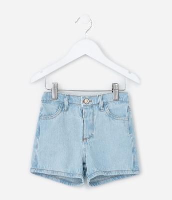 Short Infantil em Jeans Básico - Tam 1 a 6 Anos