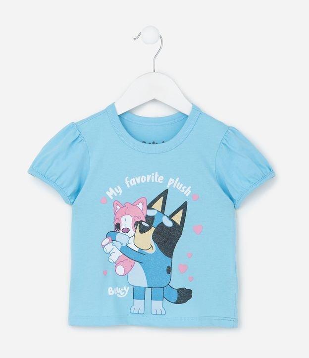 Camiseta Infantil com Estampa Bluey com Brilhos - Tam 5 a 14 Anos - 1