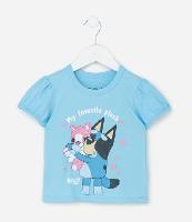 Camiseta Infantil com Estampa Bluey com Brilhos - Tam 5 a 14 Anos - 1