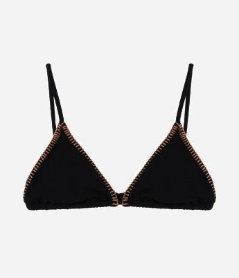 Biquíni Top Cortininha em microfibra com Pesponto Contrastante