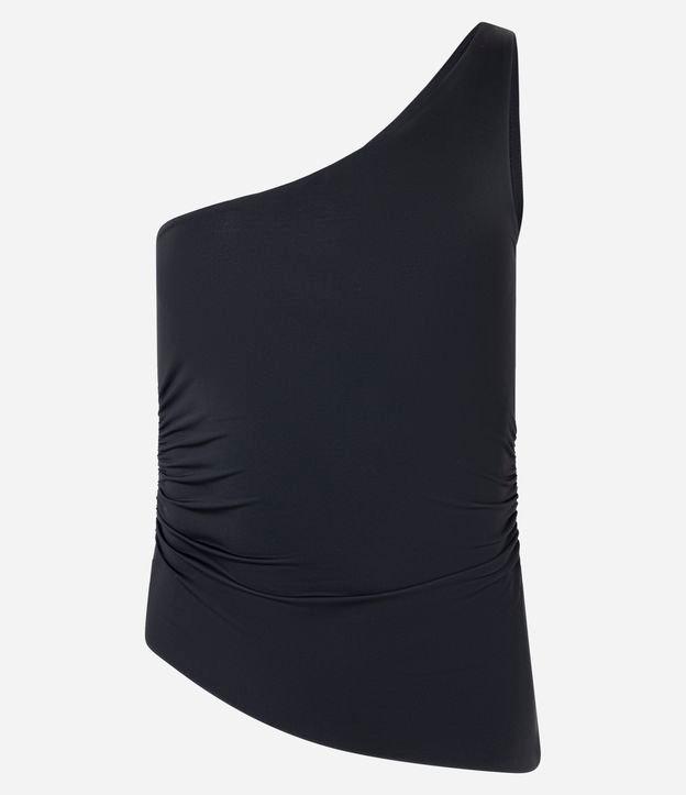 Blusa Ombro Único em Microfibra com Ponta Assimétrica - 1