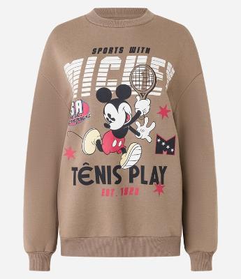 Moletom Slim com Forro Fleece e Estampa Mickey