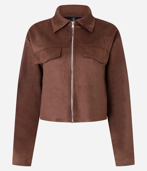 Jaqueta em Suedine com Gola de Lapela e Bolsos Fake - 1