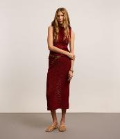 Saia Reta Longa em Tricô com Ponto Vazado - 1