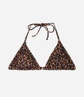 Biquíni Top Cortininha Estampado de Oncinha e com Aviamento de Madeira - 1