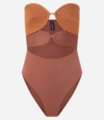 Body em Crepe Bicolor com Busto Pespontado