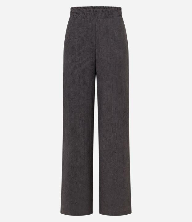 Calça Reta Texturizada com Cintura Alta - 2