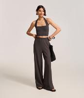 Calça Reta Texturizada com Cintura Alta - 4