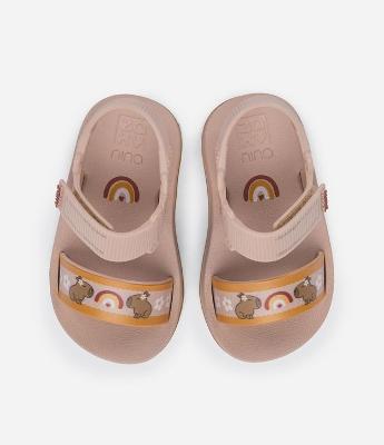 Sandália Infantil em PVC com Estampa de Capivara Zaxy - Tam 19 a 27