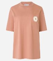 Camiseta Oversized em Algodão com Detalhe em Chenille e Estampa Botânica - 1
