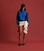 Saia Curta em Cupro com Drapeado e Babado Alongado - 2