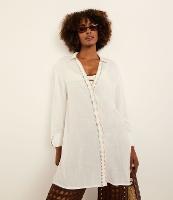 Saída de Praia Camisa em Viscose Texturizada com Pesponto Contrastante - 2