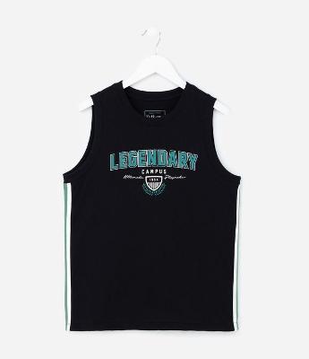 Regata Esportiva Infantil com Estampa Legendary - Tam 5 a 14 Anos