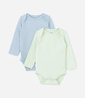 Kit 02 Bodies Infantis em Cotton Básicos - Tam RN a 18 meses - 1
