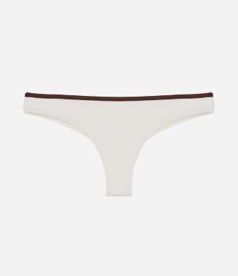 Biquíni Calcinha Básica em Microfibra Texturizada com Viés Contrastante e Fio Duplo