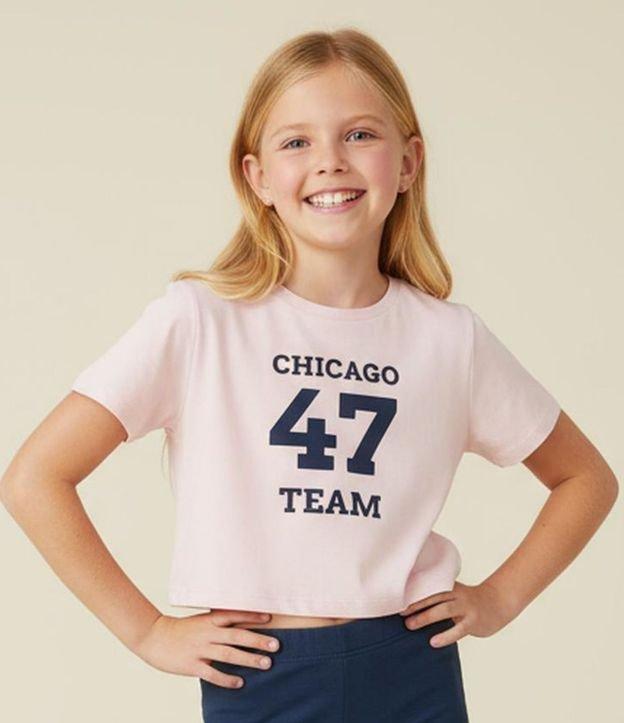 Camiseta Cropped Infantil com Lettering Chicago - Tam 5 a 14 Anos - 2
