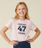 Camiseta Cropped Infantil com Lettering Chicago - Tam 5 a 14 Anos - 2