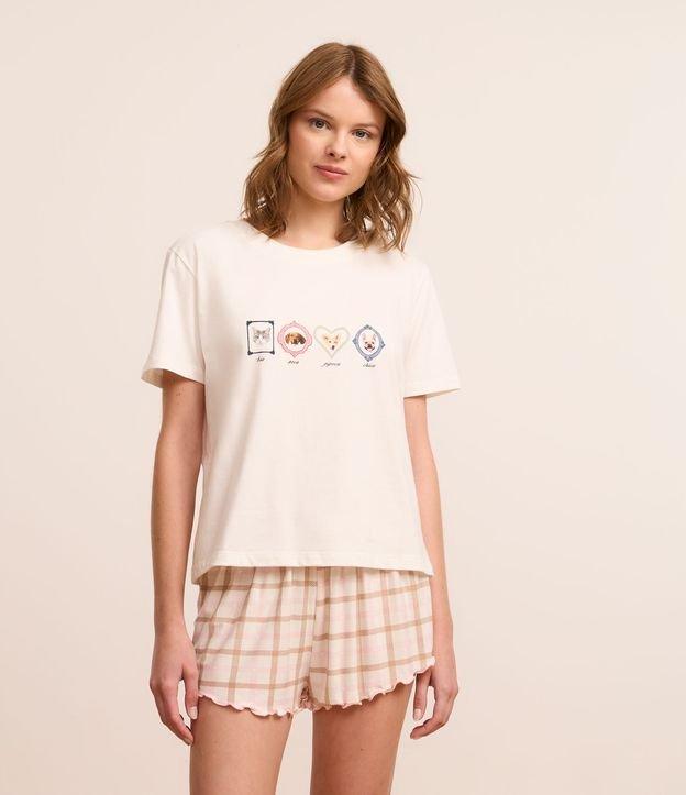 Pijama Short Doll com Estampa Xadrez e de Pets - 2
