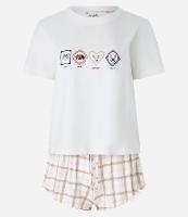 Pijama Short Doll com Estampa Xadrez e de Pets - 1