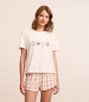 Pijama Short Doll com Estampa Xadrez e de Pets - 2