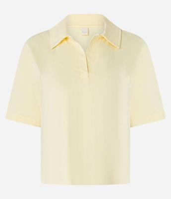 Blusa em Algodão com Gola Polo e Manga Curta