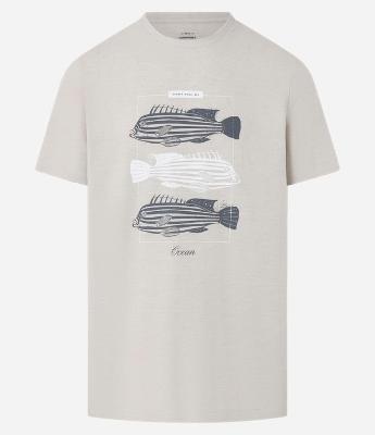 Camiseta Comfort em Algodão com Estampa de Peixe