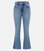 Calça Cropped Flare em Jeans com Barra Cortada - 1