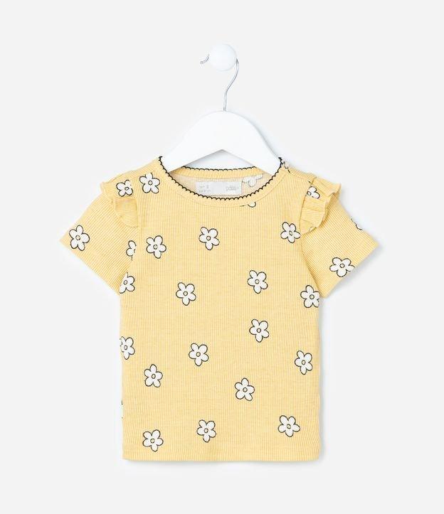Blusa Infantil com Babadinho e Estampa Flores - Tam 1 a 6 Anos - 1