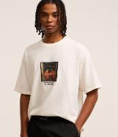 Camiseta Boxy em Algodão Estampa de Cachorros no Boteco e Lettering - 1