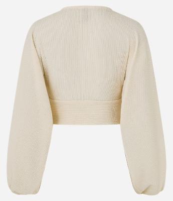 Blusa Cropped Texturizada com Manga Bufante