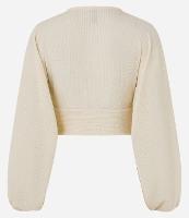 Blusa Cropped Texturizada com Manga Bufante - 1