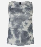 Blusa em Tule com Costas Abertas e Estampa Manchada - 1