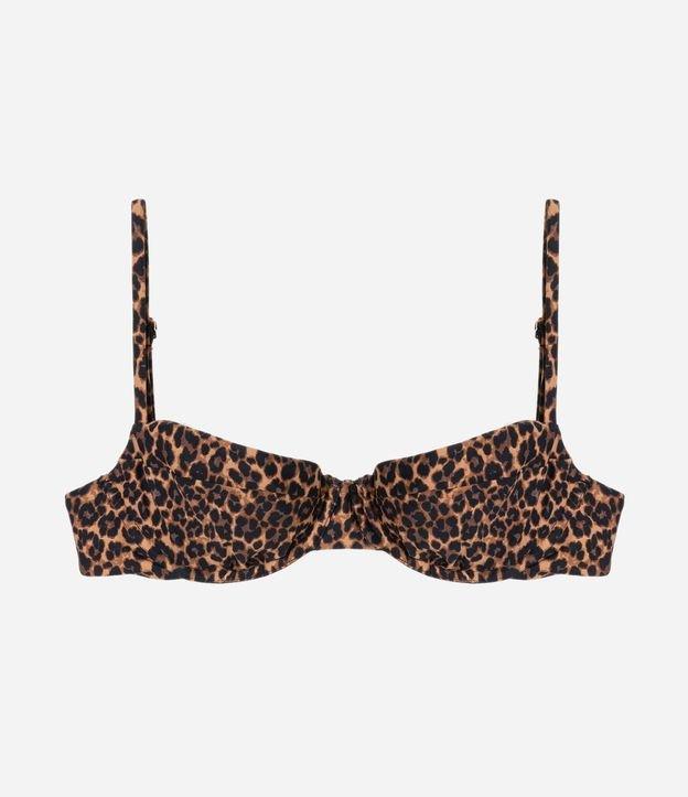 Biquíni Top Meia Taça em Microfibra Estampada de Animal Print Onça - 1