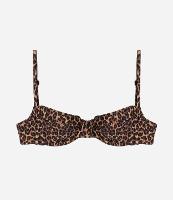 Biquíni Top Meia Taça em Microfibra Estampada de Animal Print Onça - 1