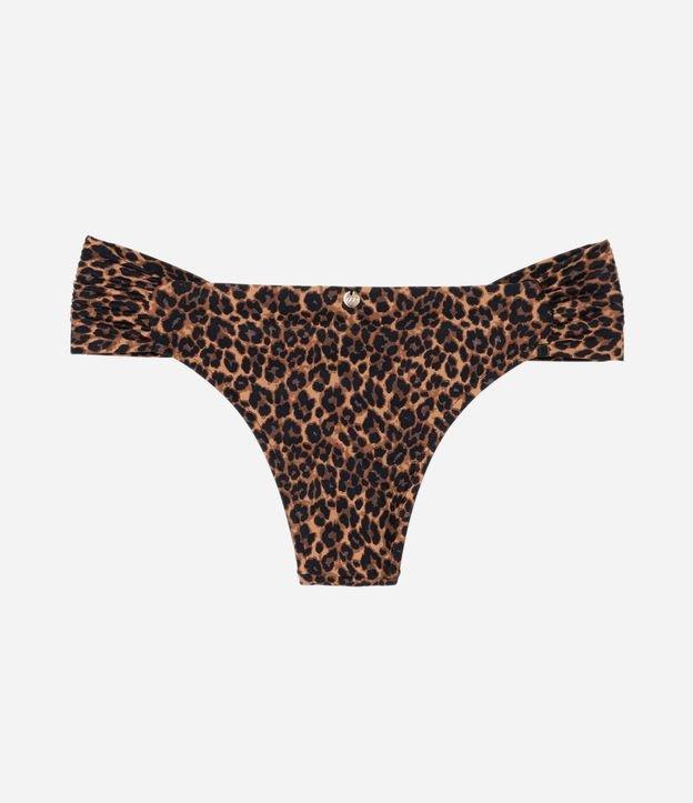 Biquíni Calcinha em Microfibra com Lateral Drapeada e Estampa Animal Print Onça - 1